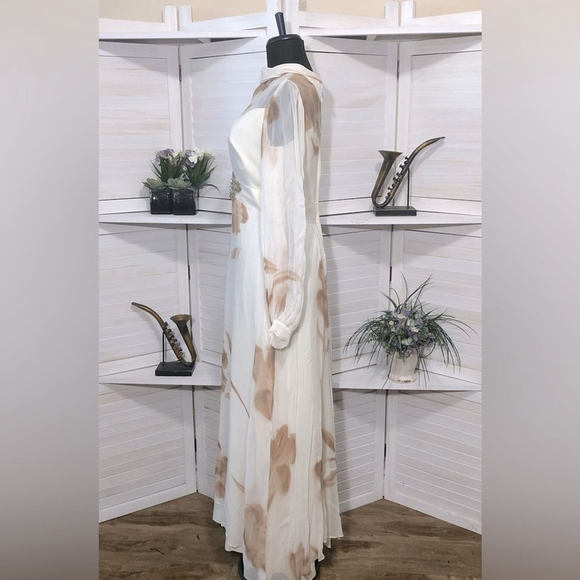 Vintage 70s Victorian Lace Maxi Dress Union Made S M - Picture 10 of 10